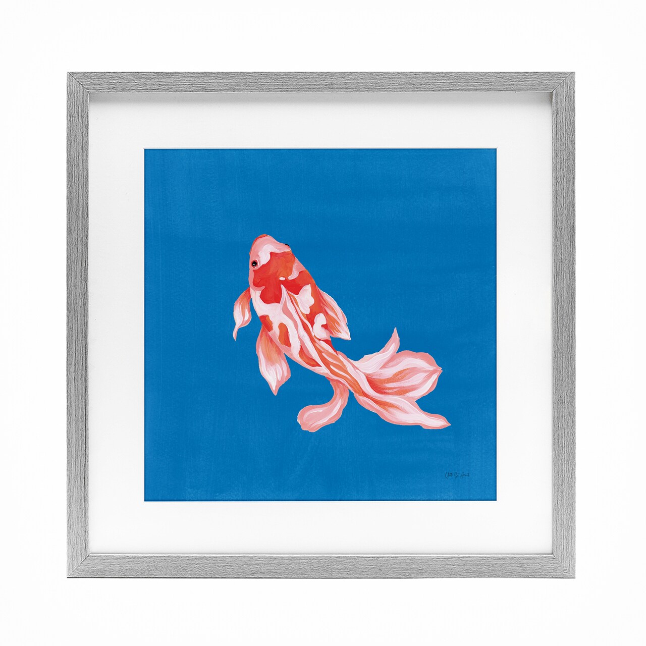 Stupell Industries Blue Vibrant Koi Fish Framed Print Under Glass, design by Yvette St. Amant